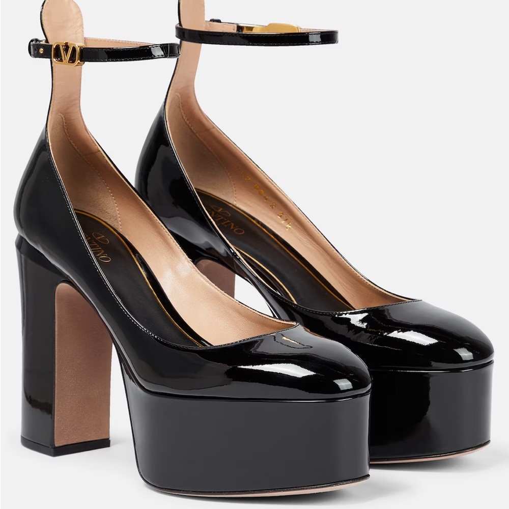 Valentino Tan Go Platforms (Black), 38